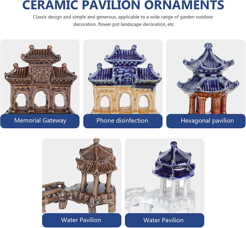 YARDWE 5pcs Miniature Pagoda Statue, Fairy Garden Figurines, Zen Garden Pagoda, Chinese Zen Asian Decor, Miniature
