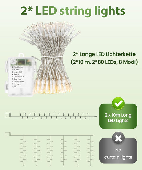 24Pack 82 inch, 160 KASZOO / Each Artificial Ivy Garland Fake Plants with LED String Light, Green for Wedding Party