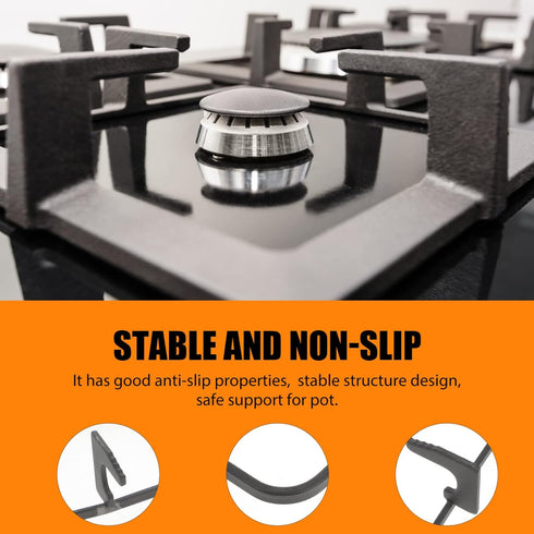 Luxshiny Iron Wok Support, Stove Trivets Wok Burner Rack, Square Gas Oven Accessories