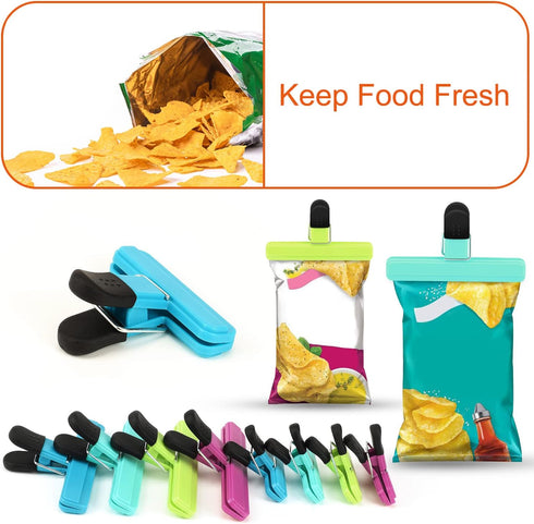 TACGEA Chip Clips, 8 Pack Food Clips with Air Tight Seal Grip for Food Storage
