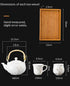 Set, Set, 1 6 Set(FDMH-GREEN) KEYDUACU Japanese Tea Kiln-Formed Ceramic Tea Plum Blossom Embossed, Includes Teapot