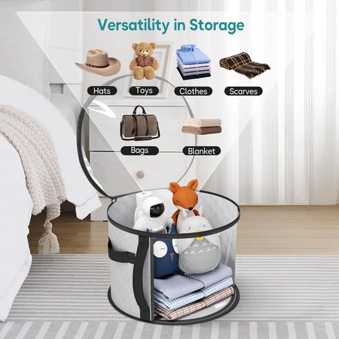 AOODA Oversized Clear Hat Storage Bag for Women, Holds up to 7 Caps, Cowboy Hat Organizer with Carrying Handles