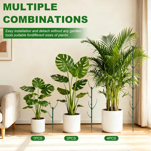 sanzkjic 5pack Adjustable Plant Support Pole Stackable Indoor/Outdoor Support Pole with Clamps, Suitable for Supporting