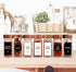 24 547 4 Oz Churboro Spice Jars with Labels - Glass Spice Jars with Shaker Lids - Square Spice Containers with Acacia