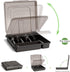 Utensil Holder for Countertop with Lid, Plastic Silverware Tray for Drawer, 5 Compartments Flatware Organizer, Black