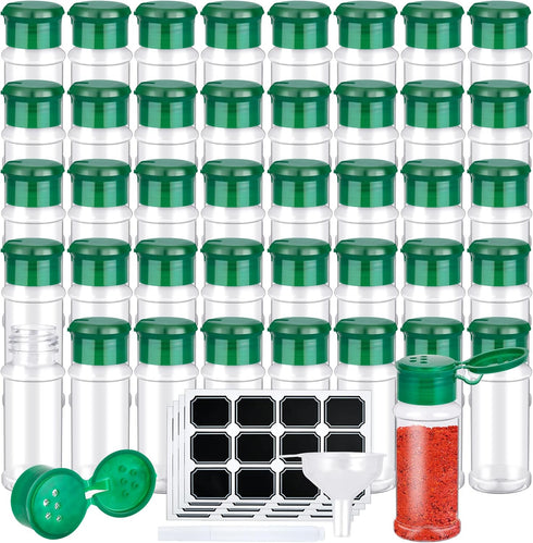 Supkiir Plastic Spice Jars, 50Pcs Spice Containers with Shaker Lids Bottles Seasoning Shaker