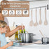 E-far 7-Piece Silicone Cooking Utensils Set, Khaki Heat Resistant Nonstick Tools for Kitchen, Dishwasher Safe