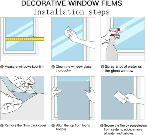 Decorative Window Privacy Film, Stained Glass Window Clings, Anti-UV Frosted Tinting Film, Non-Adhesive, 17.7" x 39.5"