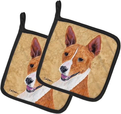 Caroline's Treasures SC9124PTHD Basenji Wipe Your Paws Pair of Pot Holders, Kitchen Heat Resistant, 7 1/2 x 7 1/2