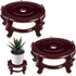 Geetery 2 Pcs 4 to 12 in Wooden Plant Stands Indoor Chinese