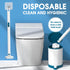 Disposable Toilet Brush Handle with 32 Count Refills, Upgraded Toilet Bowl Brush for Bathroom Cleaning