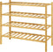 Kitsure Bamboo Wooden Shoe Rack for Closet - Stackable Shoe Organizer with