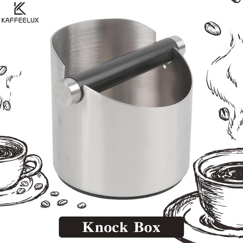 Stainless Steel Italian Espresso Tapping Box with Detachable Rod & Anti-Slip Rubber Base (Silver-S)