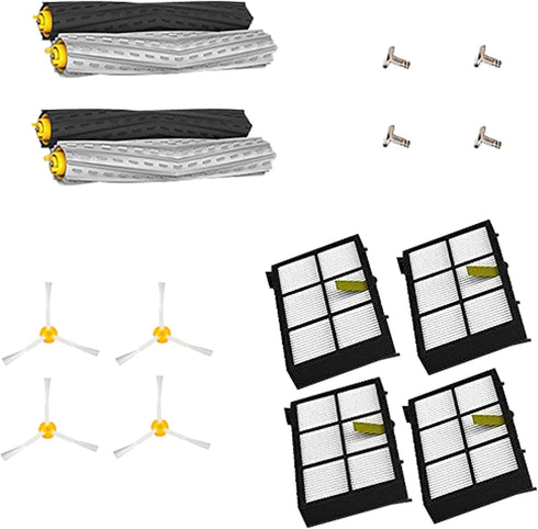 Extractor Roller Side Brushes & Hepa Filters Kit for iRobot Roomba 800 900 Series, Vacuum Replacement Parts