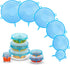 Silicone Stretch Lids, Zero Waste Reusable Silicon Container Lid Covers for Leftover Food, 6PCS, Blue