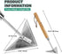 15.2'' Berry&Bird Triangle Hand Hoe, Winged Weeder Garden Hoes with Short Wood Handle, Gardener Stainless Steel Warren