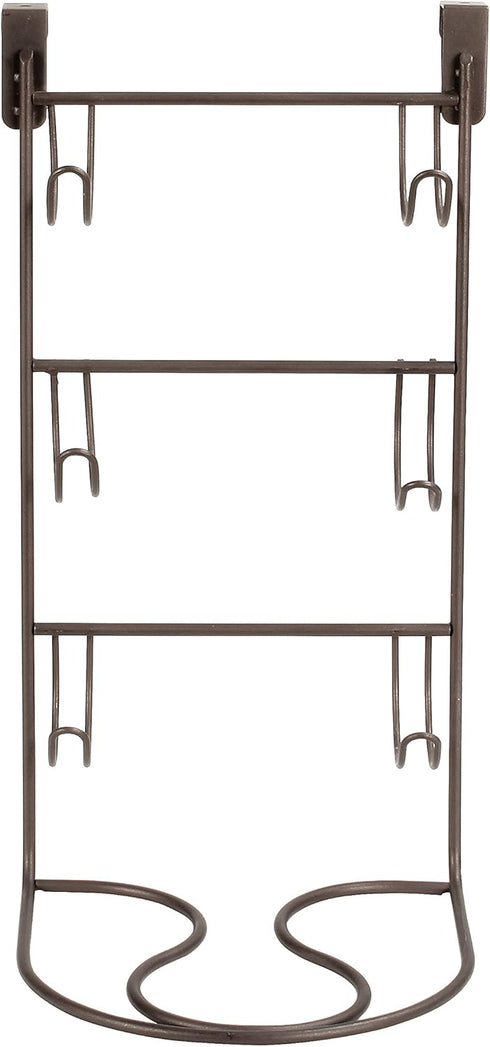 Spectrum Diversified myBella 4-Tier Over-The-Cabinet Station with Blow Dryer Holder, Bronze Hair Tool Storage Hooks