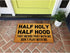 Mat(23.7 15.9 24*16 Funny Welcome Doormats for Entrance Way Indoor Half Holy Half Hood Pray with Me Not Play with Me