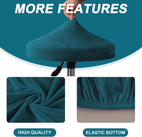 GAMUKAI 2 Pack 12"-14", Counter, Round Bar Stool Covers Stretchable Round Vanity Stool Cover, Fits Diameter Elastic Hem