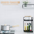 Counter 2 (Black-2 Corner Bathroom Organizer, Tier Wood Vanity Storage, Waterproof Skincare Shelf for Kitchen