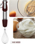 MegaWise Pro Titanium Reinforced 3-in-1 Immersion Corded Hand Blender, 12-Speed with Whisk and Milk Frother (3-in-1 Red)