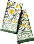 ATOSII Tropical Summer 100% Cotton Cloth Napkins, Handblock Print Designer Table Linen, Set of 4, 20 x 20 Inches