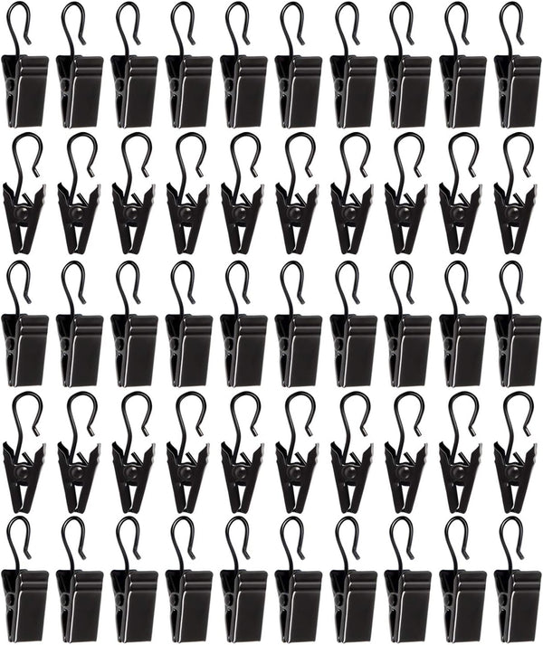 50pcs Awning Light Curtain Clips, Stainless Steel Curtain Clip Hooks for Hanging Tablecloth, Towel Clips