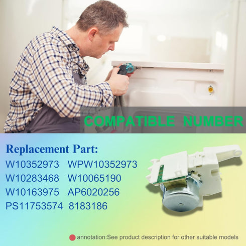 W10352973 OEM Washer Detergent Dispenser Actuator, Compatible with WPW10352973, Washing Machine Dispenser Motor
