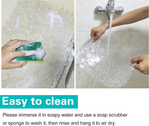Coopay Kitchen Sink Mat - 2 Pack Pebble Protect Mat PVC Eco-friendly Adjustable Dish Drying Pad Protector (15.8 x 11.8