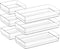 SMARTAKE 6 PCS Clear Plastic Drawer Organizers Set, Large Non-Slip Organizer Trays for Makeup, Office, Kitchen