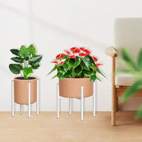 10"-16" 1 Pack) Heavy Plant Stand for Plant Pot Indoor Outdoor Corner, Adjustable Metal Heavy Duty for Large Pot (White