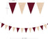 Burgundy Party Decorations - Maroon Champagne Gold Triangle Banner Flag Bunting for Birthday, Engagement, Wedding, Baby