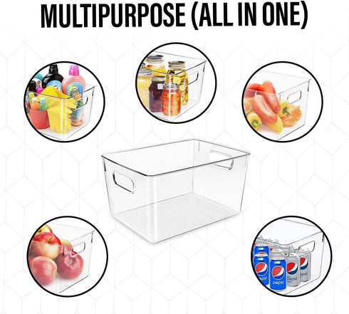 Clear storage organizer bins, Kitchen Cabinet Organizers and Storage Baskets Pantry Fridge Containers for Organizing