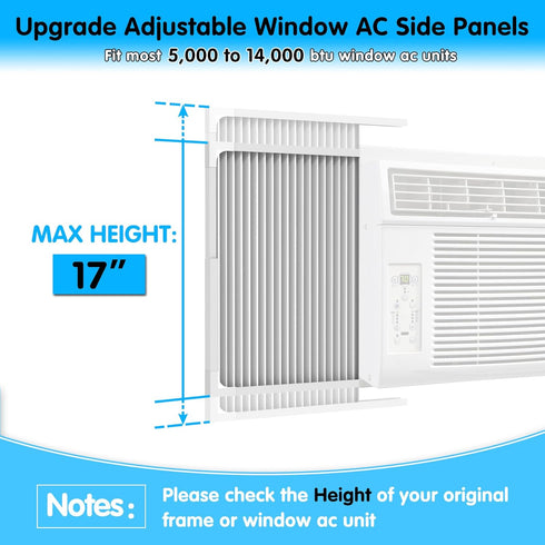 Air Jade Adjustable Window Air Conditioner Side Panels with Frame, Pack of 2 for 14,000 to 22,000 BTU Units