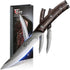 Steak Knives Set of 2, 4.8 Inch High-Carbon Japanese Stainless Steel Non-serrated Meat Knife with Wood Handle