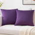 Mixhug Set of 2 Cozy Velvet Square Decorative Throw Pillow Covers for Couch and Bed, Purple, 18 x 18 Inches