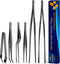 JETKONG 6 Pcs Cooking Tweezer Tongs, 12'' and 6.3" Stainless Steel Set for Cooking, BBQ, Seafood