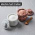 3.5 oz Counter Marble Salt Cellar with Lid, Capacity, Kitchen Storage Container (White Strawberry Pink)