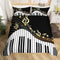 Feelyou Piano Pattern Comforter Cover Classic Music Themed Bedding Set for Boys