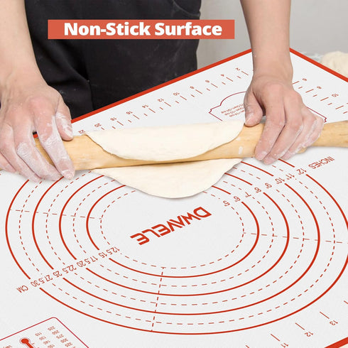 2 Pack Silicone Baking Mat, 24" x 16" Extra Thick Non Stick Pastry Sheet for Cookies, Bread Baking Supplies