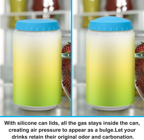 6 Pack Silicone Soda Can Cover Lids, Reusable Soda Can Lids Beer Can Covers Pop Can Covers, BPA Free Silicone Can