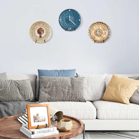 4 Pack 5 Inch Wall Mount Plate Display Hanger, Wall Easel Holder, Tabletop Plate Stand for Decorative Plates, Arts