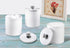 SheeChung Plastic Acrylic Bathroom Vanity Canister Jars with Lid for Qtip Holder Makeup Organizer (White)