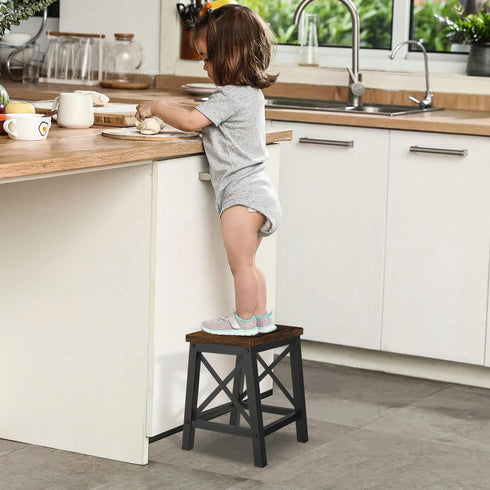 500 lbs YINMIT Step Stools for Adults and Kids, Wooden Small Step Stool with Non-Slip Feet, Rectangular Stepping Stool
