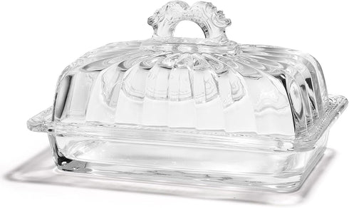 Glass Butter Dish with Top Arch Handle Lid | Contain 24oz Butter