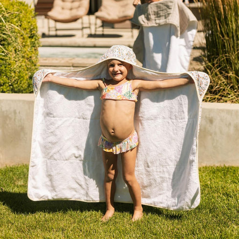 1-6 Little Unicorn Hooded Bath Towel | Absorbent Cotton & Terry Blend | Larger Size for Baby & Toddlers, Years (Pressed