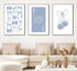 Preppy Blue Bows Canvas Wall Art | Trendy College Apartment Prints, Lucky Girl Syndrome Posters, Aesthetic Girly Wall