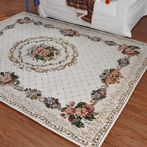 2'7'' 4, UKELER Luxury Soft Rustic Floral Area Rugs Washable Elegant Non Slip Accent Floor Rugs Carpet for Bedroom Kids