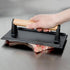 2 Pack 8 4 Inch x Cast Iron Grill Press, Flat Heavy Weight Chef Press Bacon Griddle Press with Wooden Handle, Steak