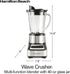 Wave Crusher Blender for Shakes and Smoothies, 40 Oz Glass Jar, 14 Functions, Black + Stainless Steel by Hamilton Beach
